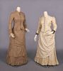 TWO WOOL OR FLANNEL DAY DRESSES, 1870-EARLY 1880s