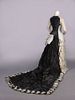 MOIRE’ & PATTERNED SILK EVENING GOWN, 1880s