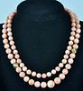Coral Bead Necklace with Gold Spacers