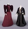 TWO SILK & VELVET AFTERNOON DRESSES, NEW YORK, 1890-1895
