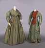 TWO SILK TAFFETA DRESSES, LATE 1840s & 1860s