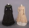 ONE WOOL & ONE COTTON DAY DRESS, c. 1863 & c. 1870