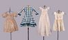FOUR CHILDREN’S DRESSES, 1830s-1860s
