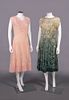 TWO COTTON OR VELVET DAY DRESSES, EARLY 1930s
