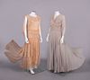 TWO SILK, TULLE & LACE EVENING DRESSES, 1930s