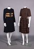 LANVIN & UNLABELED CARDINALI WOOL CREPE DRESSES, PARIS & USA, 1960s