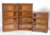 Three Hale Oak Barrister Sectional Bookcases