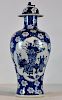 Chinese Tall Blue & White Porcelain Lidded Urn