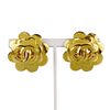 CHANEL FLOWER CC GOLD PLATED EARRINGS