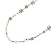 CHANEL FAUX PEARL & RHINESTONE GOLD PLATED LONG NECKLACE