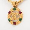 CHANEL COCO MARK GRIPOA GOLD PLATED NECKLACE