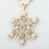 CHANEL COCO MARK GOLD PLATED RHINESTONE FAUX PEARL SNOWFLAKE MOTIF NECKLACE