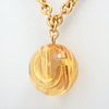 CHANEL COCO MARK GOLD PLATED RESIN BALL NECKLACE