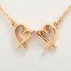 TIFFANY & CO. DOUBLE LOVING HEART PINK SAPPHIRE NECKLACE