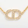 CHRISTIAN DIOR PETIT CD GOLD PLATED RHINESTONE NECKLACE