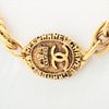 CHANEL COCO MARK LOGO GOLD PLATED NECKLACE