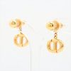 DIOR CD LOGO GOLD PLATED EARRINGS