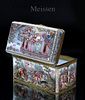 A Large 19th C. Meissen Hand Painted Porcelain Jewelry Box