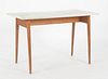Mid-Century Teak and Marble Console Table