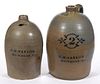 VIRGINIA MERCHANT'S STENCILED STONEWARE JUGS, LOT OF TWO