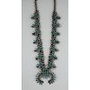 Navajo Silver and Small Turquoise Cluster Squash Blossom