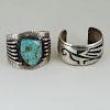 Hopi and Navajo Silver Cuff Bracelets