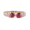 Boucheron 18k Gold Diamond Ruby Cabochon Ring