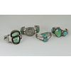 Navajo Turquoise and Silver Wire Cuff Bracelets