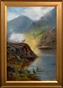  HIGHLAND LOCH STAG LANDSCAPE OIL PAINTING