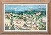 VIEW OF A VILLAGE, MALLORCA OIL PAINTING
