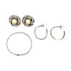 Three piece David Yurman Sterling & 14K Gold Earrings & Bracelet