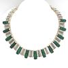 Signed Monteros Mexico Sterling Silver Malachite Necklace