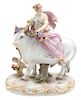 A Meissen Porcelain Figural Group Height 10 x width 8 1/4 x depth 6 inches.