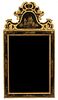 A George I Style Black and Gilt Lacquered Mirror Height 57 x width 28 inches.