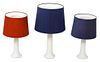 A Collection of Three Knoll Style White Ceramic Lamps Height of tallest without shade 18 1/2 inches.