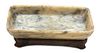 A Chinese Carved Jade Rectangular Dish Length 5 1/2 inches.