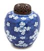 A Chinese Blue and White Ginger Jar Height 5 1/4 inches.