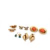 Five pairs 14K Yellow Gold Gemstone Earrings