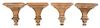 Four Italian Molded Wood Wall Brackets Height 10 x width 9 3/4 inches.