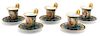 Five Royal Vienna Porcelain Chocolate Cups and Undertrays Diameter of undertray 4 3/4 inches.