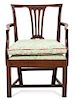 A George II Style Mahogany Open Armchair Height 32 inches.