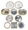 A Group of Miscellaneous English and American Silver, 19th & 20th Century, comprising of 14 ashtrays of various shapes and si