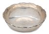 A Mexican Silver Bowl with Scrolled Border, , monogrammed