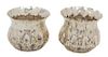 A Pair of English Silver-Plate Candle Votives, Mappin Bros, Sheffield, 20th Century,