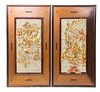 A Pair of Chinese Parcel-Gilt and Lacquered Recticulated Panels Height 36 1/2 x width 17 inches.