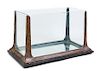 * An Art Deco Bronze and Glass Fish Tank Height 13 x width 23 1/4 x depth 13 1/2 inches