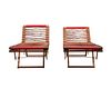 PAIR HERMES 'PIPPA' RECLINING LOUNGE CHAIRS