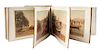(JAPAN) Album of 50 tinted photographs of scenes of Japan. Circa 1900. Oblong, 4 x 6 inches, Japanese fan- folded leaves with