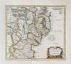 * HONDIUS, HENRICUS. Ultoniae Orientalis Pars. Amsterdam, ca. 1619.  Hand colored map of the East coast of Ireland. French te