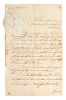 (AMERICANA) HANCOCK, JOHN 12 1/2 x 8 inches. Autographed document, signed as Govenor. Dated February, 18 1784. 2 pages.